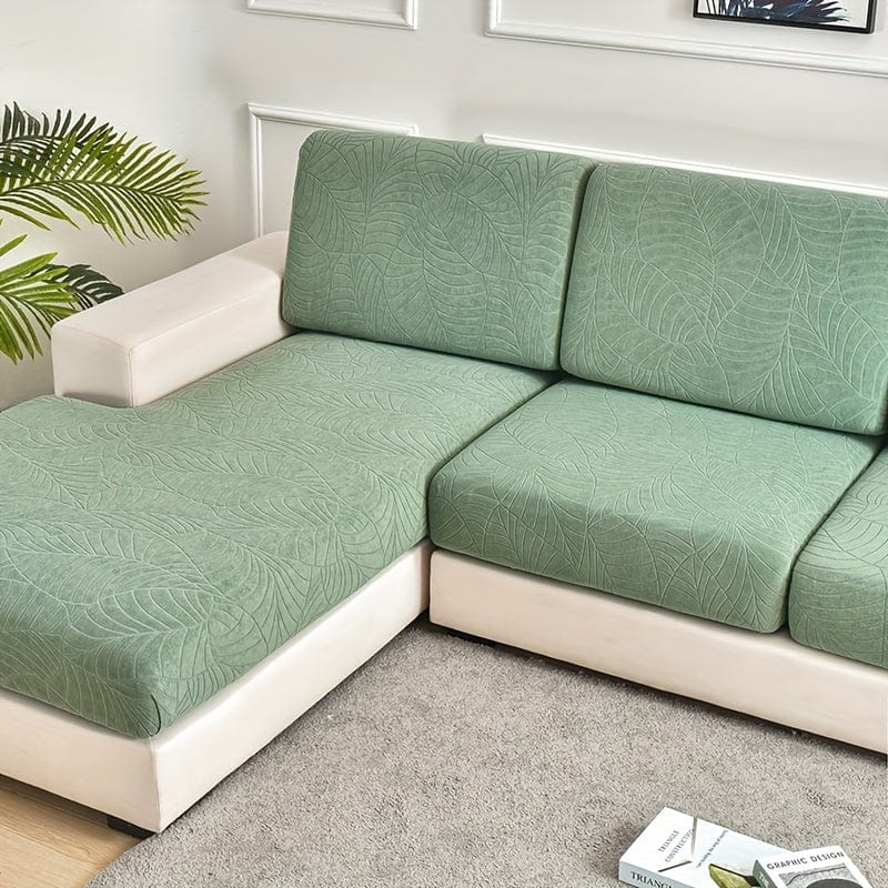 Planet Gates Waterproof Jacquard Sofa Cover Large Leaf Design Retractable Washable Durable Elastic Slipcover for All Seasons Universal Modern Home Decor Furniture Protector