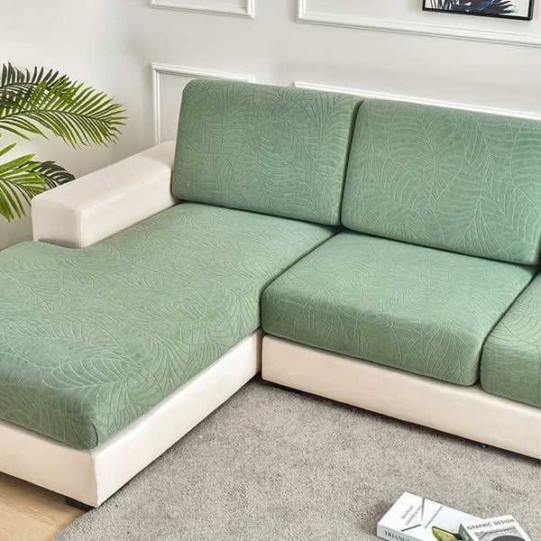 Planet Gates Waterproof Jacquard Sofa Cover Large Leaf Design Retractable Washable Durable Elastic Slipcover for All Seasons Universal Modern Home Decor Furniture Protector