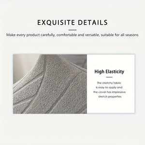 Planet Gates Waterproof Jacquard Sofa Cover Large Leaf Design Retractable Washable Durable Elastic Slipcover for All Seasons Universal Modern Home Decor Furniture Protector