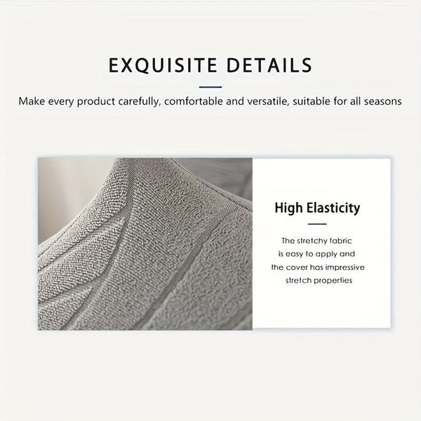 Planet Gates Waterproof Jacquard Sofa Cover Large Leaf Design Retractable Washable Durable Elastic Slipcover for All Seasons Universal Modern Home Decor Furniture Protector