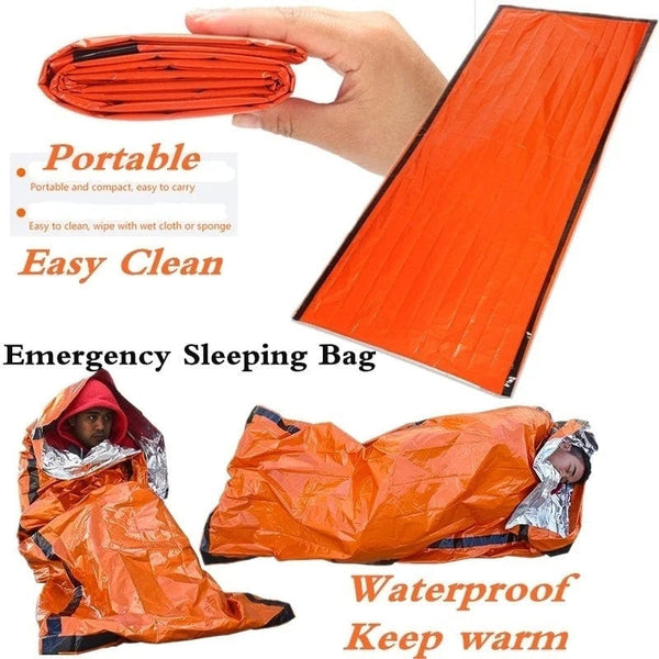 Planet Gates Waterproof Lightweight Thermal Emergency Sleeping Bag Bivy Sack - Survival Blanket Bags Camping, Hiking, Outdoor, Activities