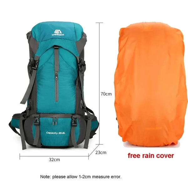 Planet Gates Waterproof Nylon Bag Camping Travel Backpack With Rain Cover Outdoor Hiking Mountaineering Men Shoulder Tactical Military Bags