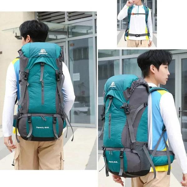 Planet Gates Waterproof Nylon Bag Camping Travel Backpack With Rain Cover Outdoor Hiking Mountaineering Men Shoulder Tactical Military Bags