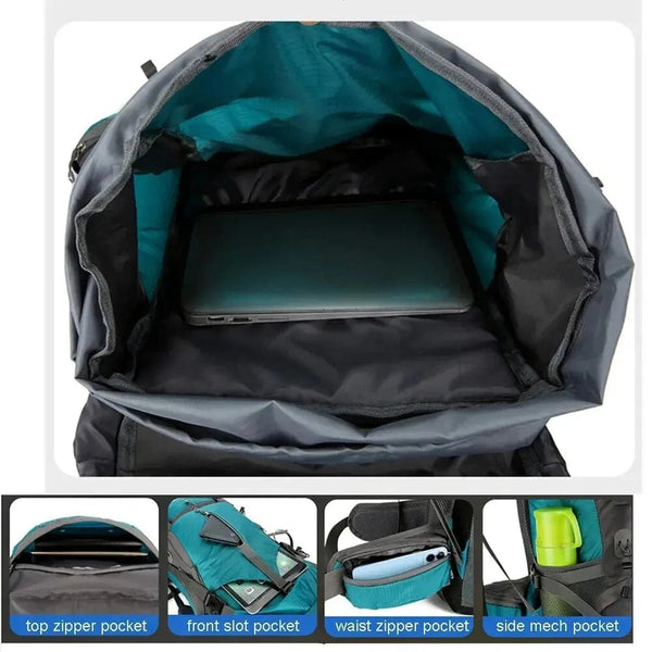 Planet Gates Waterproof Nylon Bag Camping Travel Backpack With Rain Cover Outdoor Hiking Mountaineering Men Shoulder Tactical Military Bags