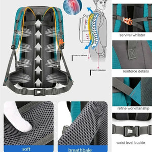 Planet Gates Waterproof Nylon Bag Camping Travel Backpack With Rain Cover Outdoor Hiking Mountaineering Men Shoulder Tactical Military Bags