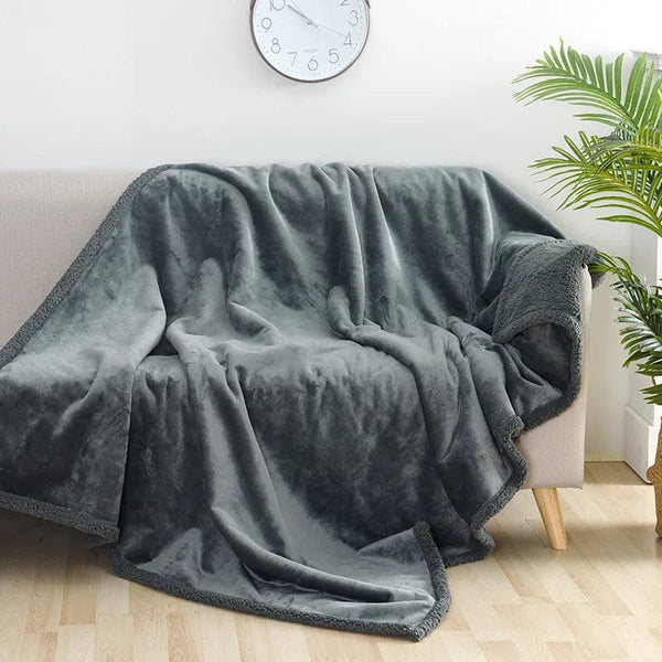 Planet Gates Waterproof Pet Blanket Liquid Pee Proof Dog Blanket for Sofa Bed Couch, Reversible Sherpa Fleece Furniture Protector Cover