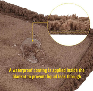 Planet Gates Waterproof Pet Blanket Liquid Pee Proof Dog Blanket for Sofa Bed Couch, Reversible Sherpa Fleece Furniture Protector Cover