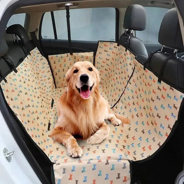 Planet Gates Waterproof Pet Dog Car Seat Cover Protector Printed Scratchproof Car Back Seat Cover Protector Pad with Printing for Dogs Travel