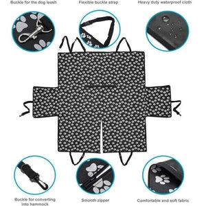 Planet Gates Waterproof Pet Dog Car Seat Cover Protector Printed Scratchproof Car Back Seat Cover Protector Pad with Printing for Dogs Travel