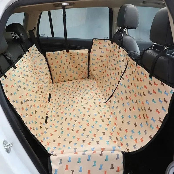 Planet Gates Waterproof Pet Dog Car Seat Cover Protector Printed Scratchproof Car Back Seat Cover Protector Pad with Printing for Dogs Travel