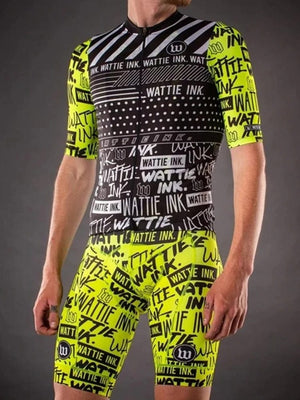 Planet Gates Wattie Ink Triathlon Jersey MTB Clothes Road Team Speed Suit One Piece Jumpsuit Skinsuit Ciclismo Cycling Mens Bicycle Body Set