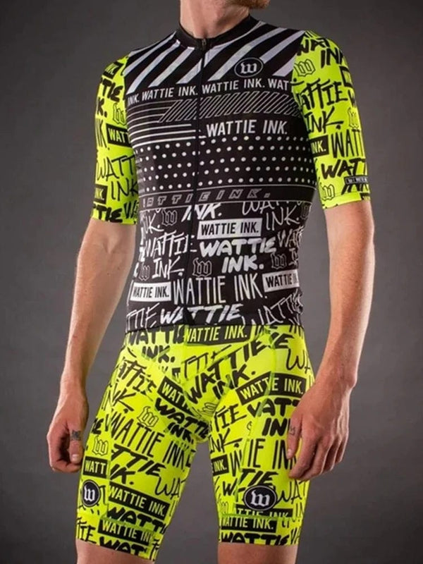 Planet Gates Wattie Ink Triathlon Jersey MTB Clothes Road Team Speed Suit One Piece Jumpsuit Skinsuit Ciclismo Cycling Mens Bicycle Body Set