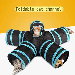 Planet Gates Wear-resistant Cat Play Tunnel Foldable Pet Animal Tunnels with Crinkle Playing Toy for Cats Guinea Pig Rabbits Funny Cat Supply