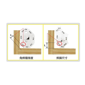 Planet Gates Welding Joint Two-piece Gauge Fillet Weld Tee Joint Welding Throat Depth Leg Length Gauge Ruler Welder Inspection Tool