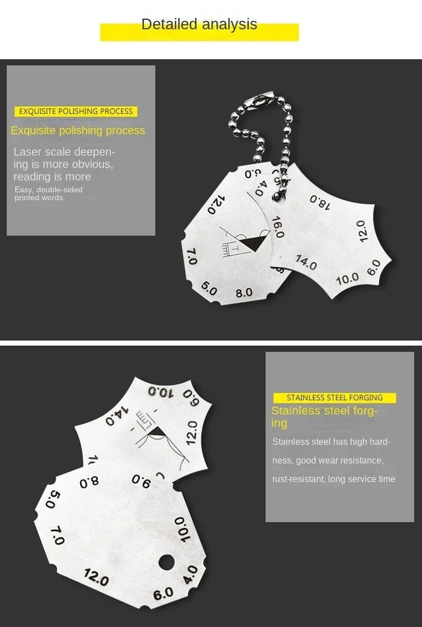 Planet Gates Welding Joint Two-piece Gauge Fillet Weld Tee Joint Welding Throat Depth Leg Length Gauge Ruler Welder Inspection Tool
