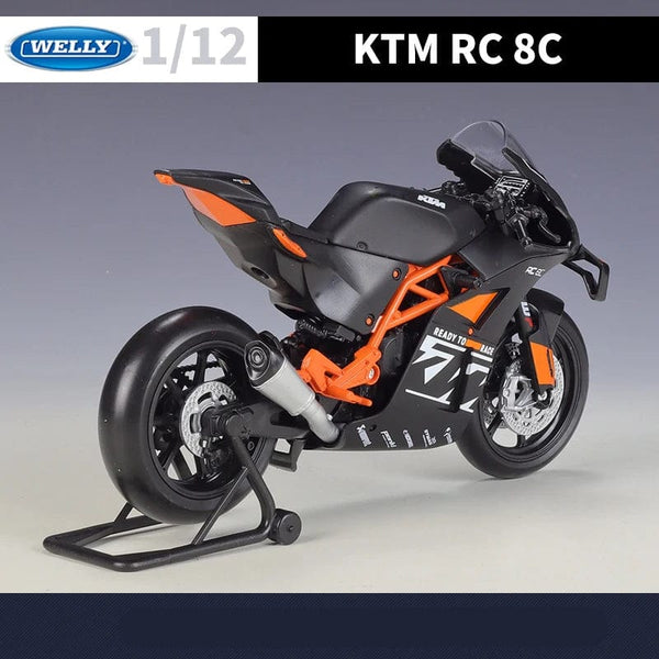 Planet Gates Welly 1:12 KTM RC 8C Alloy Road Racing Motorcycle Model Diecast Metal Street Sports Cross-country Motorcycle Model Children Gift