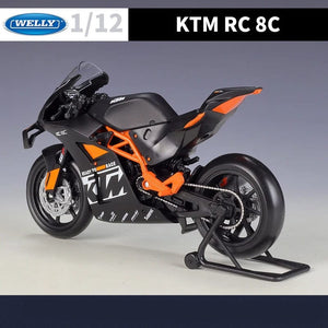 Planet Gates Welly 1:12 KTM RC 8C Alloy Road Racing Motorcycle Model Diecast Metal Street Sports Cross-country Motorcycle Model Children Gift