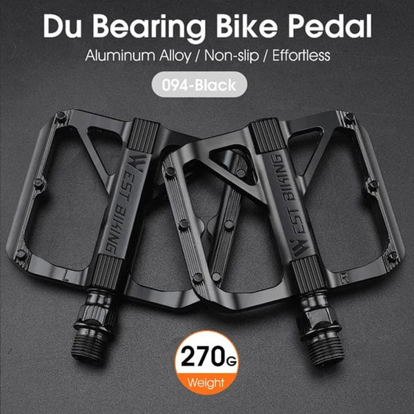 Planet Gates WEST BIKING Bicycle Pedals 3 Bearings Non-Slip MTB Pedals Aluminum Alloy Flat Applicable Waterproof Bicycle Accessories