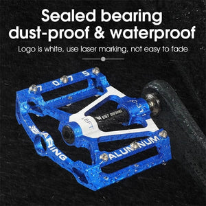 Planet Gates WEST BIKING Bicycle Pedals 3 Bearings Non-Slip MTB Pedals Aluminum Alloy Flat Applicable Waterproof Bicycle Accessories