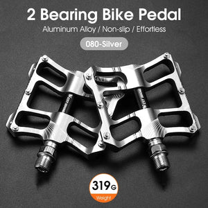 Planet Gates WEST BIKING Bicycle Pedals 3 Bearings Non-Slip MTB Pedals Aluminum Alloy Flat Applicable Waterproof Bicycle Accessories