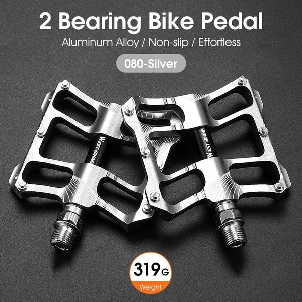 Planet Gates WEST BIKING Bicycle Pedals 3 Bearings Non-Slip MTB Pedals Aluminum Alloy Flat Applicable Waterproof Bicycle Accessories