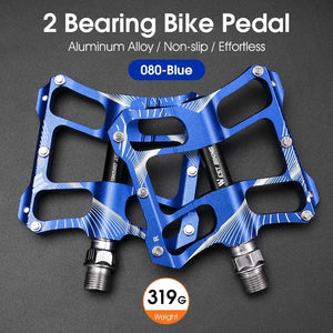 Planet Gates WEST BIKING Bicycle Pedals 3 Bearings Non-Slip MTB Pedals Aluminum Alloy Flat Applicable Waterproof Bicycle Accessories