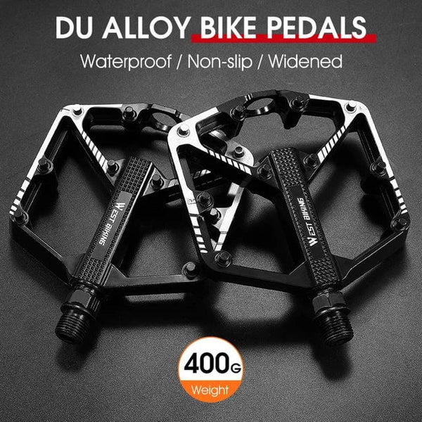 Planet Gates WEST BIKING Bicycle Pedals 3 Bearings Non-Slip MTB Pedals Aluminum Alloy Flat Applicable Waterproof Bicycle Accessories