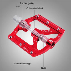 Planet Gates WEST BIKING Bicycle Pedals 3 Bearings Non-Slip MTB Pedals Aluminum Alloy Flat Applicable Waterproof Bicycle Accessories