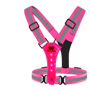 Planet Gates WEST BIKING Cycling Reflective Safety Vest Electric Scooter Flashing Vest USB Rechargeable LED Vest Running Jogging Fishing
