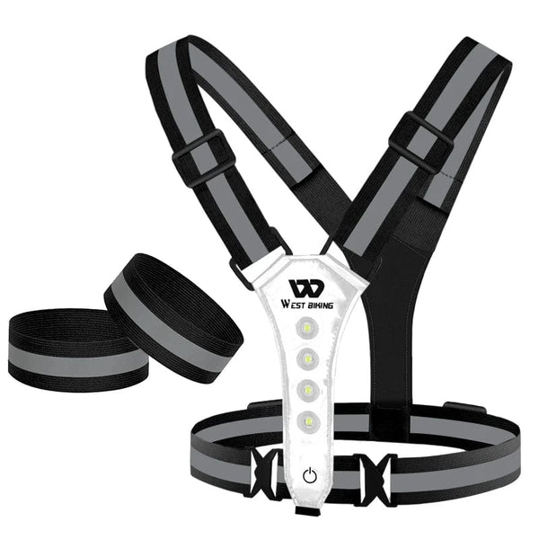 Planet Gates WEST BIKING Cycling Reflective Safety Vest Electric Scooter Flashing Vest USB Rechargeable LED Vest Running Jogging Fishing