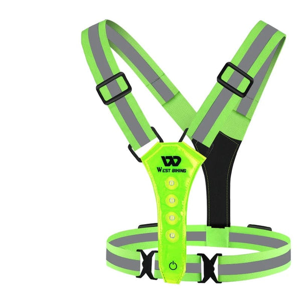 Planet Gates WEST BIKING Cycling Reflective Safety Vest Electric Scooter Flashing Vest USB Rechargeable LED Vest Running Jogging Fishing