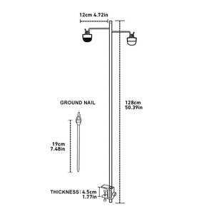 Planet Gates WESTTUNE 4-Section Camping Lantern Stand Aluminum Alloy Detachable Lamp Pole Portable Outdoor Light Holder Folding Lamp Hanger