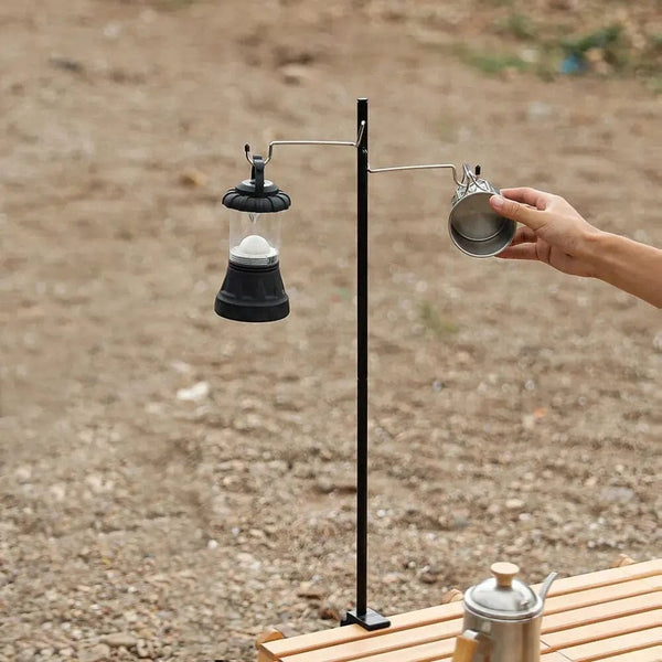 Planet Gates WESTTUNE 4-Section Camping Lantern Stand Aluminum Alloy Detachable Lamp Pole Portable Outdoor Light Holder Folding Lamp Hanger