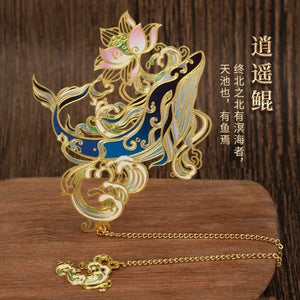 Planet Gates whale Luxury Metal Bookmark Chinese Style Retro Animal Shape Stationery Creative Gift Teacher Student School Office Supplies
