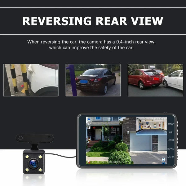 Planet Gates Whit Buckling line / With 32G Card Car DVR 2 Cameras  4.0 Inches Dash Cam Car Video Recorder Auto Registrator Dvrs Dash Cam with Dual Ways Cameras car accessories