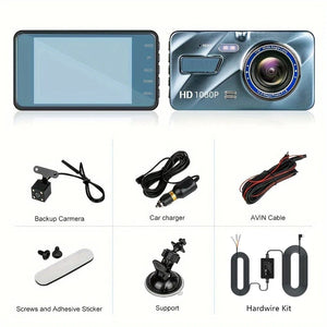 Planet Gates Whit Buckling line / With 32G Card Car DVR 2 Cameras  4.0 Inches Dash Cam Car Video Recorder Auto Registrator Dvrs Dash Cam with Dual Ways Cameras car accessories