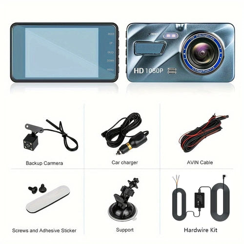 Planet Gates Whit Buckling line / With 32G Card Car DVR 2 Cameras  4.0 Inches Dash Cam Car Video Recorder Auto Registrator Dvrs Dash Cam with Dual Ways Cameras car accessories