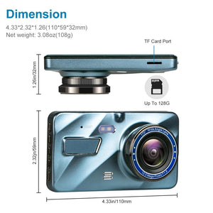 Planet Gates Whit Buckling line / With 32G Card Car DVR 2 Cameras  4.0 Inches Dash Cam Car Video Recorder Auto Registrator Dvrs Dash Cam with Dual Ways Cameras car accessories