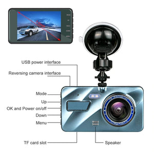 Planet Gates Whit Buckling line / With 32G Card Car DVR 2 Cameras  4.0 Inches Dash Cam Car Video Recorder Auto Registrator Dvrs Dash Cam with Dual Ways Cameras car accessories