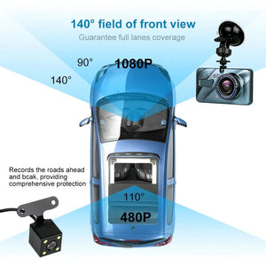 Planet Gates Whit Buckling line / With 32G Card Car DVR 2 Cameras  4.0 Inches Dash Cam Car Video Recorder Auto Registrator Dvrs Dash Cam with Dual Ways Cameras car accessories