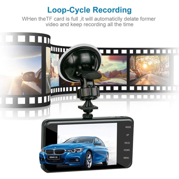 Planet Gates Whit Buckling line / With 32G Card Car DVR 2 Cameras  4.0 Inches Dash Cam Car Video Recorder Auto Registrator Dvrs Dash Cam with Dual Ways Cameras car accessories