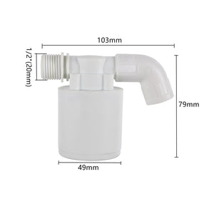 Planet Gates White 1/2" Automatic Water Level Control Valve Tower Floating Ball Valve Installed Inside The Tank Plug-in Free Inlet and Outlet Valve