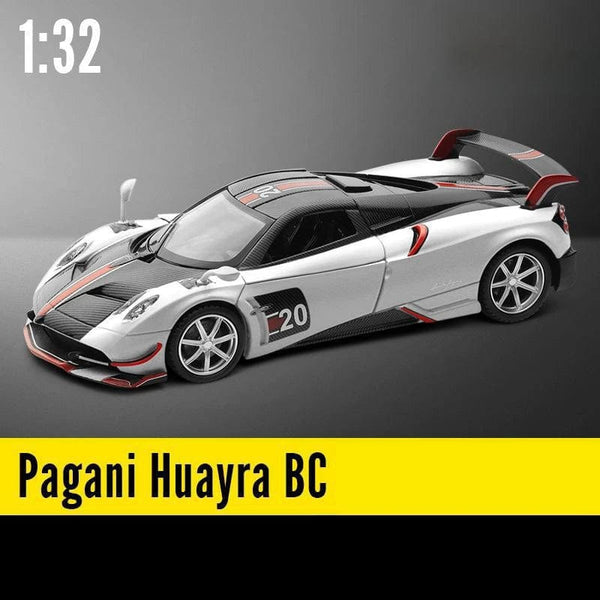 Planet Gates White 1/32 Pagani Huayra Roadster Zonda Dinastia Miniature Toy Car JKM Diecast Super Sport Model Sound & Light Collection Pull Back