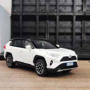 Planet Gates White 1:32 RAV4 SUV 2023 Alloy Die Cast Toy Car Model Sound and Light Pull Back Children's Toy Collectibles Birthday gift