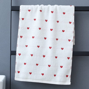 Planet Gates White - 1 Pack 1pc Heart Pattern Face Towel Gift, Soft And Absorbent Cotton Hand Towel, Ideal For Couples And Lovers, Valentine's Day Gifts, Bathroom Supplies, Home Supplies