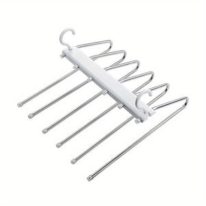 Planet Gates White / 1 Set 1pc/2pcs Multifunctional Stainless Steel Pants Rack - Foldable, Seamless, and Anti-Slip - Perfect for Hanging and Drying Clothes