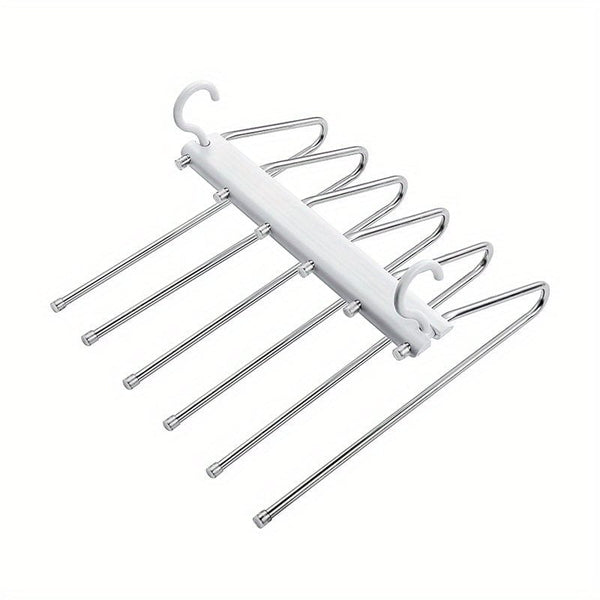 Planet Gates White / 1 Set 1pc/2pcs Multifunctional Stainless Steel Pants Rack - Foldable, Seamless, and Anti-Slip - Perfect for Hanging and Drying Clothes