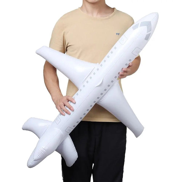 Planet Gates WHITE 100cm Inflatable Airplane Float Airplane Ball with Inflatable Tube for Outdoor Swimming Outdoor Inflatable Toy For Kids