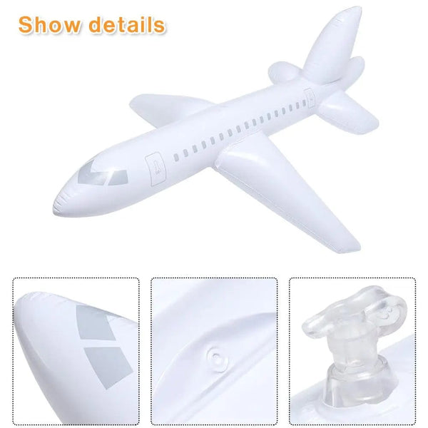 Planet Gates WHITE 100cm Inflatable Airplane Float Airplane Ball with Inflatable Tube for Outdoor Swimming Outdoor Inflatable Toy For Kids