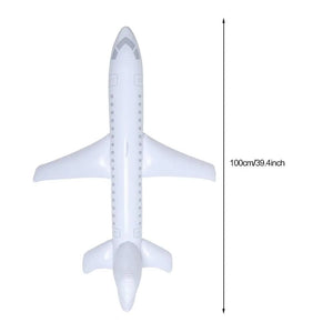 Planet Gates WHITE 100cm Inflatable Airplane Float Airplane Ball with Inflatable Tube for Outdoor Swimming Outdoor Inflatable Toy For Kids